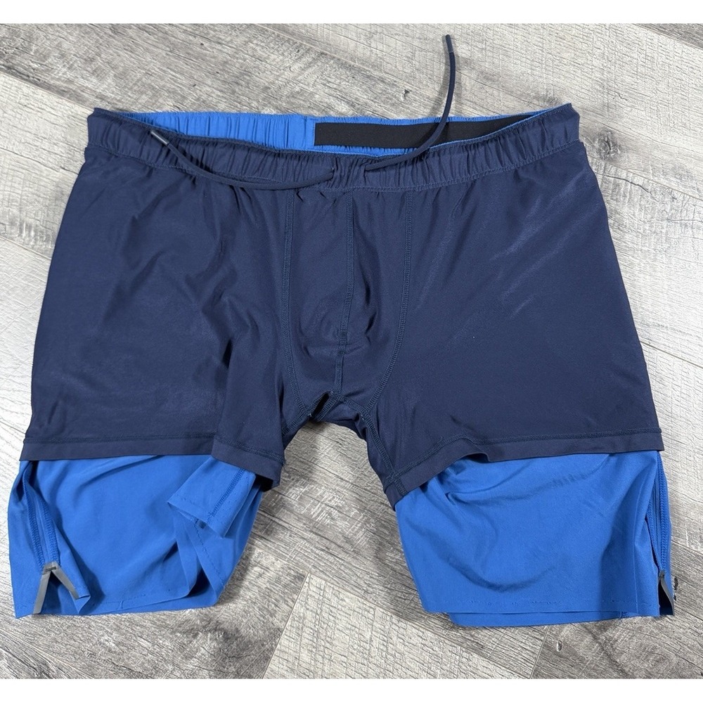 Rhone Active Shorts  2XL Blue Swift Lined Athletic Performance Running Gym EUC - Picture 4 of 7